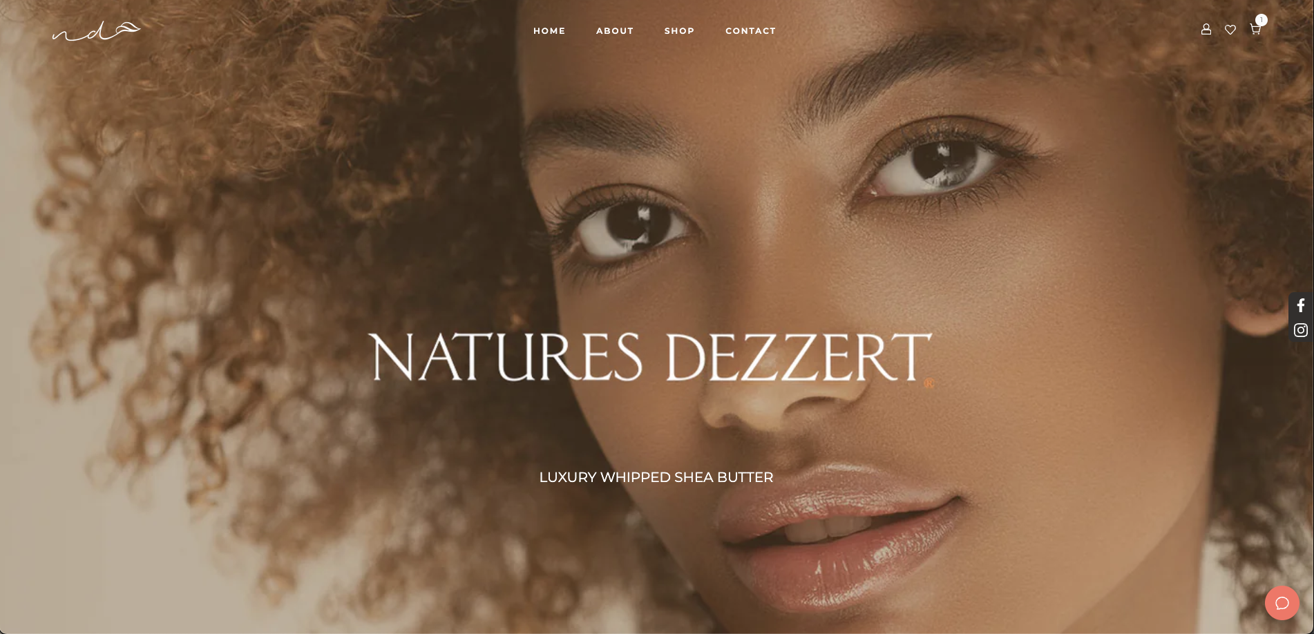 Nature Dezzert products page desktop layout